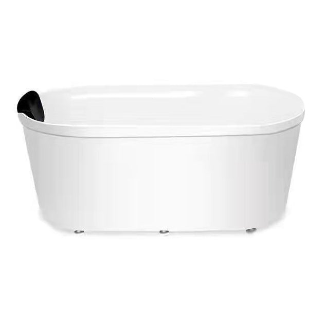 Acrylic Oval Freestanding Bath Soaking 25.59-inch Wide Bathtub in White Clearhalo 'Bathroom Remodel & Bathroom Fixtures' 'Bathtubs' 'Home Improvement' 'home_improvement' 'home_improvement_bathtubs' 'Showers & Bathtubs' 7003487