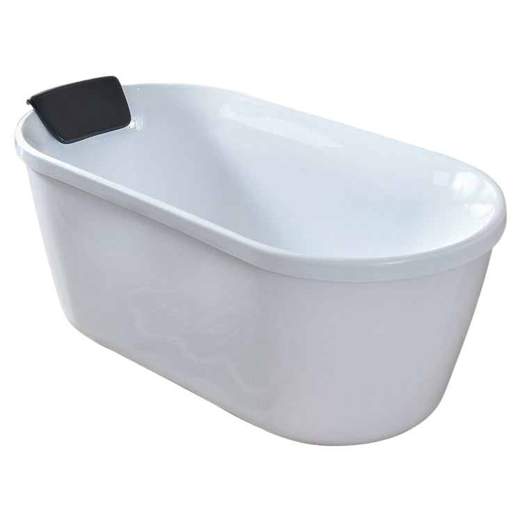 Acrylic Oval Freestanding Bath Soaking 25.59-inch Wide Bathtub in White Clearhalo 'Bathroom Remodel & Bathroom Fixtures' 'Bathtubs' 'Home Improvement' 'home_improvement' 'home_improvement_bathtubs' 'Showers & Bathtubs' 7003488
