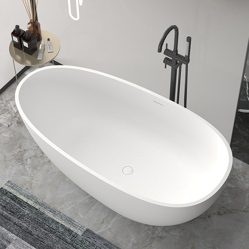 Freestanding Soaking Bathtub Antique Finish Oval Modern Bath Thick (0.75"-1.25") Clearhalo 'Bathroom Remodel & Bathroom Fixtures' 'Bathtubs' 'Home Improvement' 'home_improvement' 'home_improvement_bathtubs' 'Showers & Bathtubs' 7003524