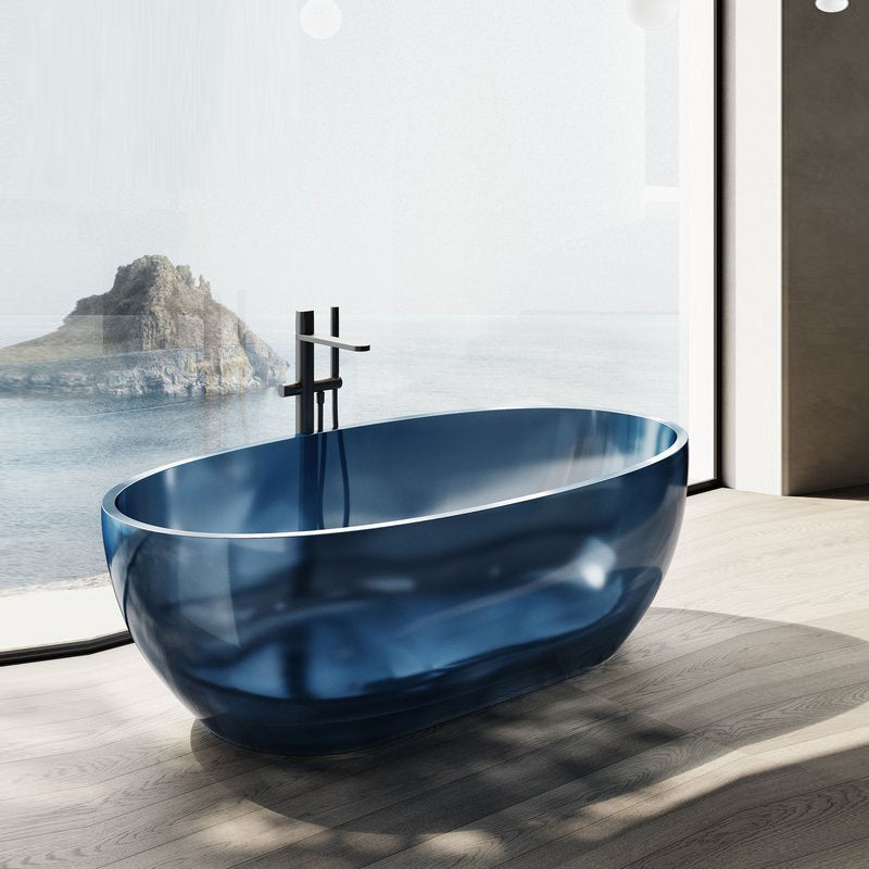 Soaking Back to Wall Bathtub Antique Finish Freestanding Bath Tub Blue 71"L x 31"W x 22"H Clearhalo 'Bathroom Remodel & Bathroom Fixtures' 'Bathtubs' 'Home Improvement' 'home_improvement' 'home_improvement_bathtubs' 'Showers & Bathtubs' 7003617