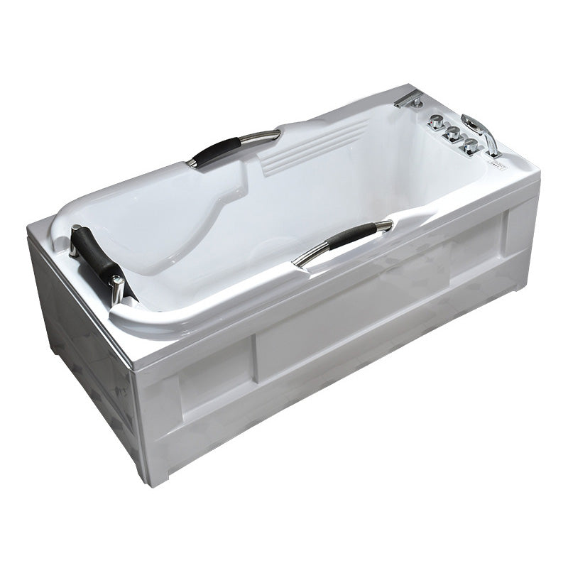 Acrylic Rectangular Freestanding Bath Soaking 29.53-inch Tall Bathtub in White Clearhalo 'Bathroom Remodel & Bathroom Fixtures' 'Bathtubs' 'Home Improvement' 'home_improvement' 'home_improvement_bathtubs' 'Showers & Bathtubs' 7003665