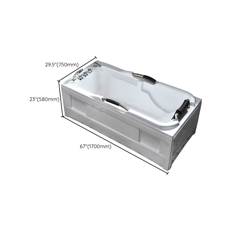 Acrylic Rectangular Freestanding Bath Soaking 29.53-inch Tall Bathtub in White Clearhalo 'Bathroom Remodel & Bathroom Fixtures' 'Bathtubs' 'Home Improvement' 'home_improvement' 'home_improvement_bathtubs' 'Showers & Bathtubs' 7003672