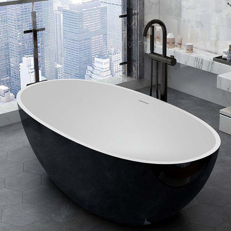 Modern Stone Bath Tub Freestanding Soaking Bathtub , 22.05-inch Tall Clearhalo 'Bathroom Remodel & Bathroom Fixtures' 'Bathtubs' 'Home Improvement' 'home_improvement' 'home_improvement_bathtubs' 'Showers & Bathtubs' 7003725