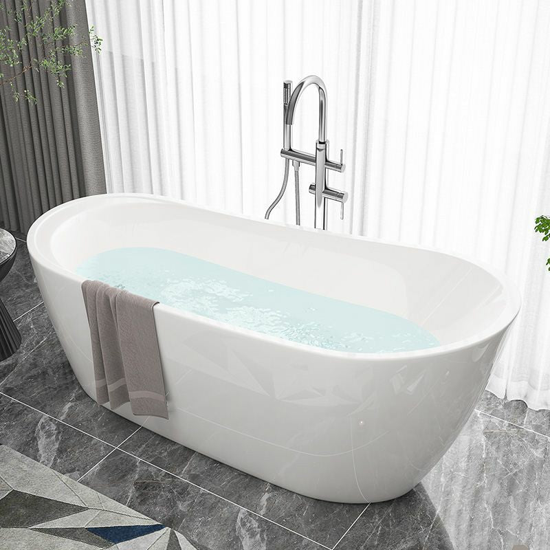 Freestanding Soaking Bathtub Antique Finish Oval Modern Bath Tub Silver Tub with Freestanding Tub Fillers Clearhalo 'Bathroom Remodel & Bathroom Fixtures' 'Bathtubs' 'Home Improvement' 'home_improvement' 'home_improvement_bathtubs' 'Showers & Bathtubs' 7003756