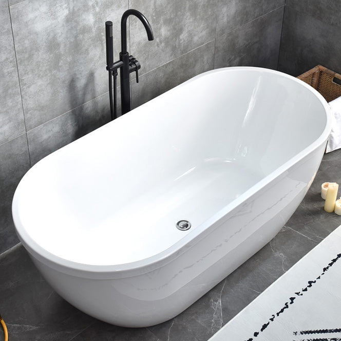 Freestanding Soaking Bath Tub Antique Finish Oval Modern Bathtub Black Tub with Freestanding Tub Fillers Clearhalo 'Bathroom Remodel & Bathroom Fixtures' 'Bathtubs' 'Home Improvement' 'home_improvement' 'home_improvement_bathtubs' 'Showers & Bathtubs' 7003777