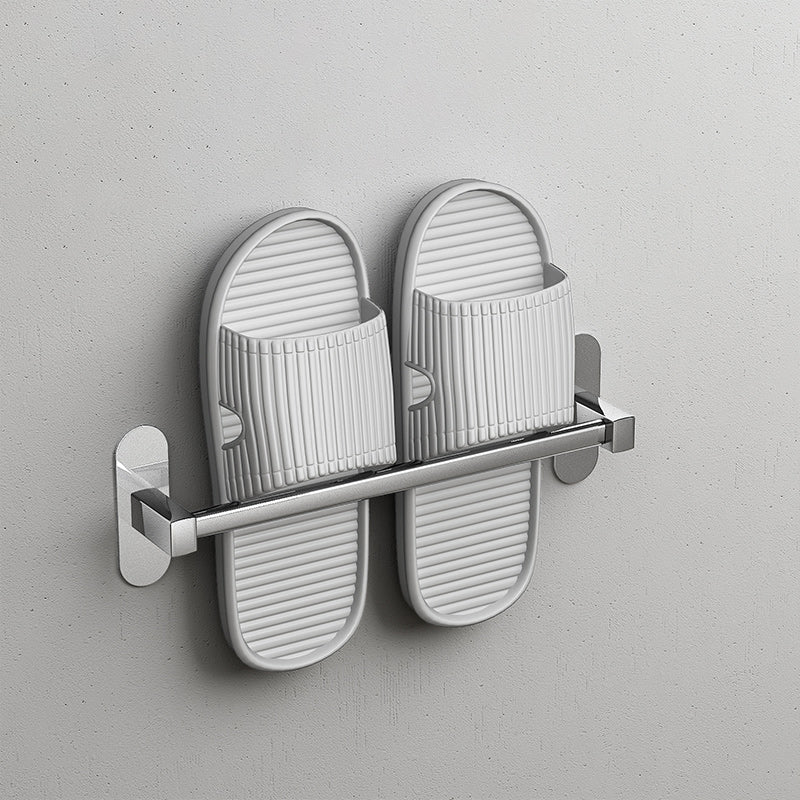 2-Piece Stainless Steel Slipper Stand Modern Chrome Bathroom Hardware Set 12" Clearhalo 'Bathroom Hardware Sets' 'Bathroom Hardware' 'Bathroom Remodel & Bathroom Fixtures' 'bathroom_hardware_sets' 'Home Improvement' 'home_improvement' 'home_improvement_bathroom_hardware_sets' 7003883