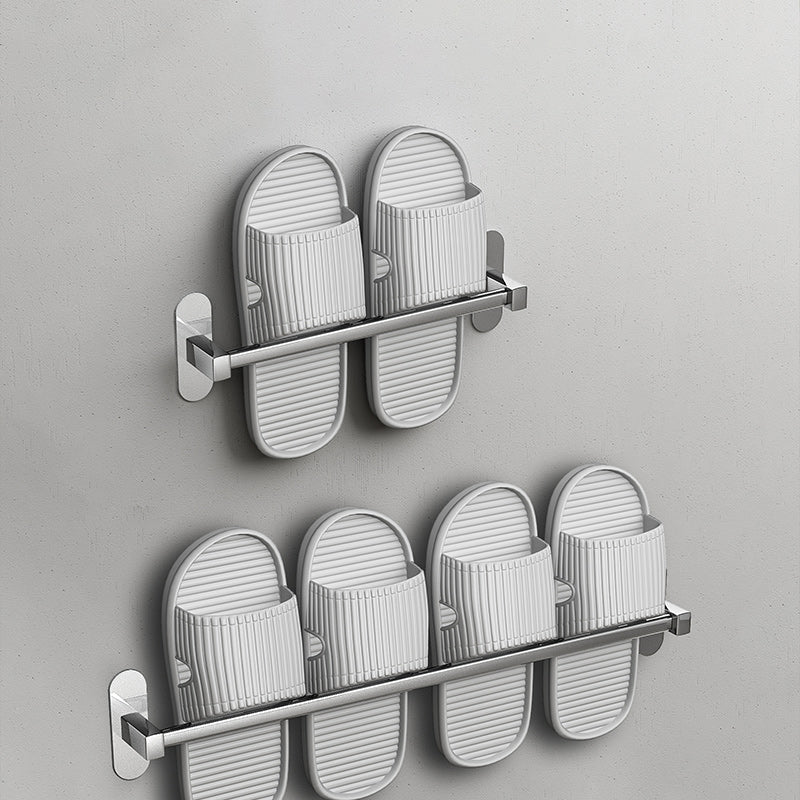 2-Piece Stainless Steel Slipper Stand Modern Chrome Bathroom Hardware Set 12"+20" Clearhalo 'Bathroom Hardware Sets' 'Bathroom Hardware' 'Bathroom Remodel & Bathroom Fixtures' 'bathroom_hardware_sets' 'Home Improvement' 'home_improvement' 'home_improvement_bathroom_hardware_sets' 7003890