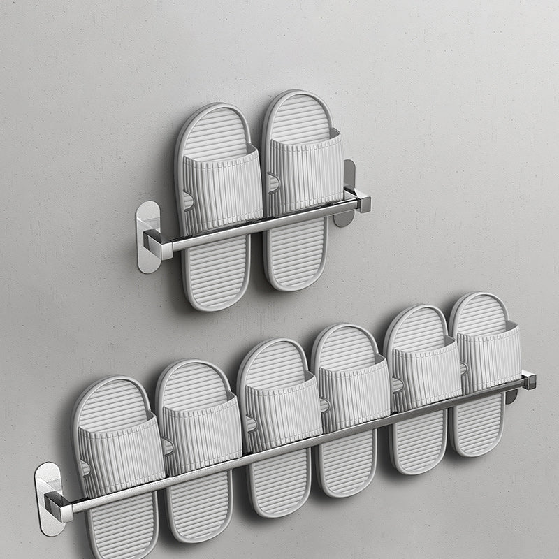 2-Piece Stainless Steel Slipper Stand Modern Chrome Bathroom Hardware Set 12"+28" Clearhalo 'Bathroom Hardware Sets' 'Bathroom Hardware' 'Bathroom Remodel & Bathroom Fixtures' 'bathroom_hardware_sets' 'Home Improvement' 'home_improvement' 'home_improvement_bathroom_hardware_sets' 7003892