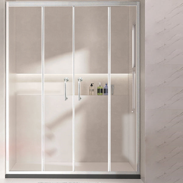 One-shaped Sliding Shower Doors Transparent Tempered Glass Shower Door Clearhalo 'Bathroom Remodel & Bathroom Fixtures' 'Home Improvement' 'home_improvement' 'home_improvement_shower_tub_doors' 'Shower and Tub Doors' 'shower_tub_doors' 'Showers & Bathtubs' 7007356