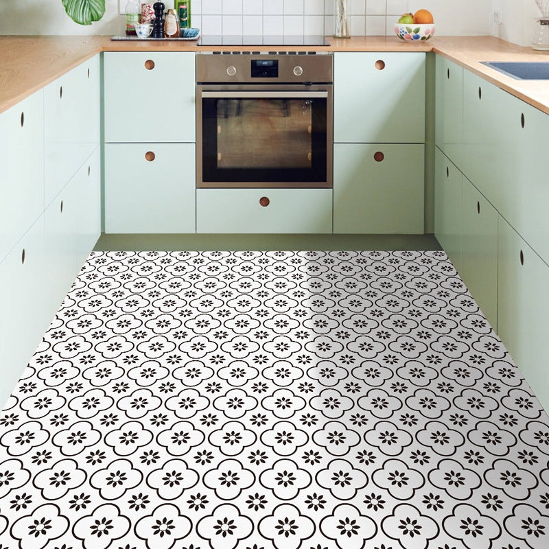 Peel & Stick Vinyl Flooring Light Patterned Vinyl Flooring with Square Edge Black White 20-Piece Set Clearhalo 'Flooring 'Home Improvement' 'home_improvement' 'home_improvement_vinyl_flooring' 'Vinyl Flooring' 'vinyl_flooring' Walls and Ceiling' 7010465