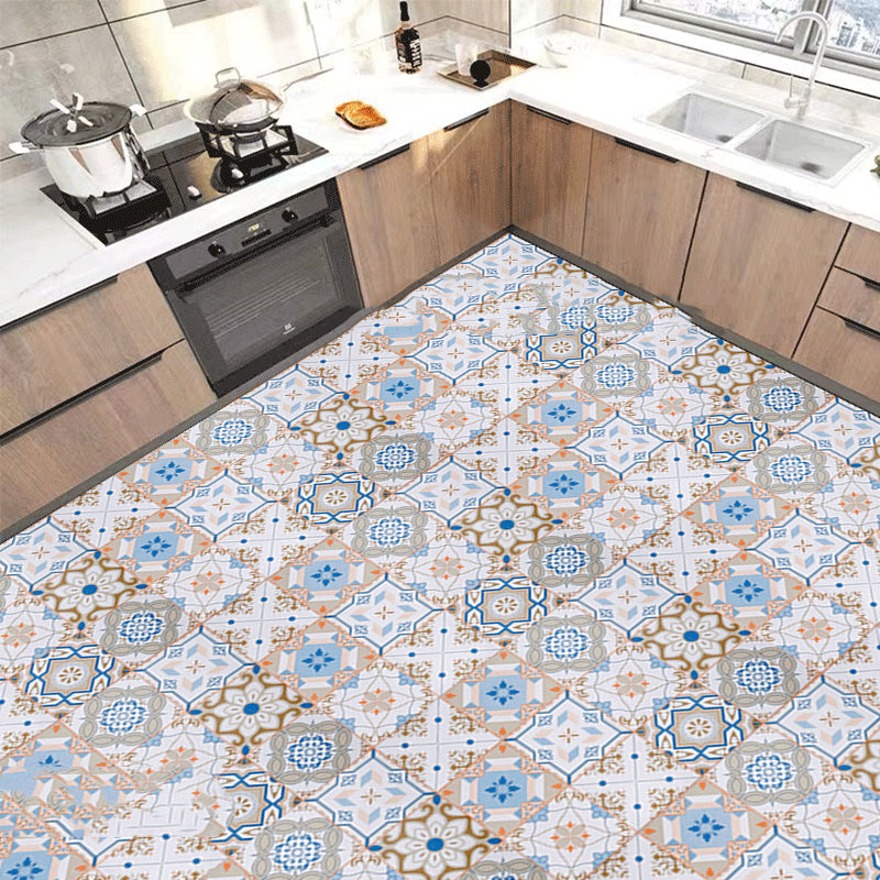 Modern PVC Flooring Self Adhesive Geometric Printed Low Gloss Vinyl Floor Planks Light Blue-Yellow Clearhalo 'Flooring 'Home Improvement' 'home_improvement' 'home_improvement_vinyl_flooring' 'Vinyl Flooring' 'vinyl_flooring' Walls and Ceiling' 7010554