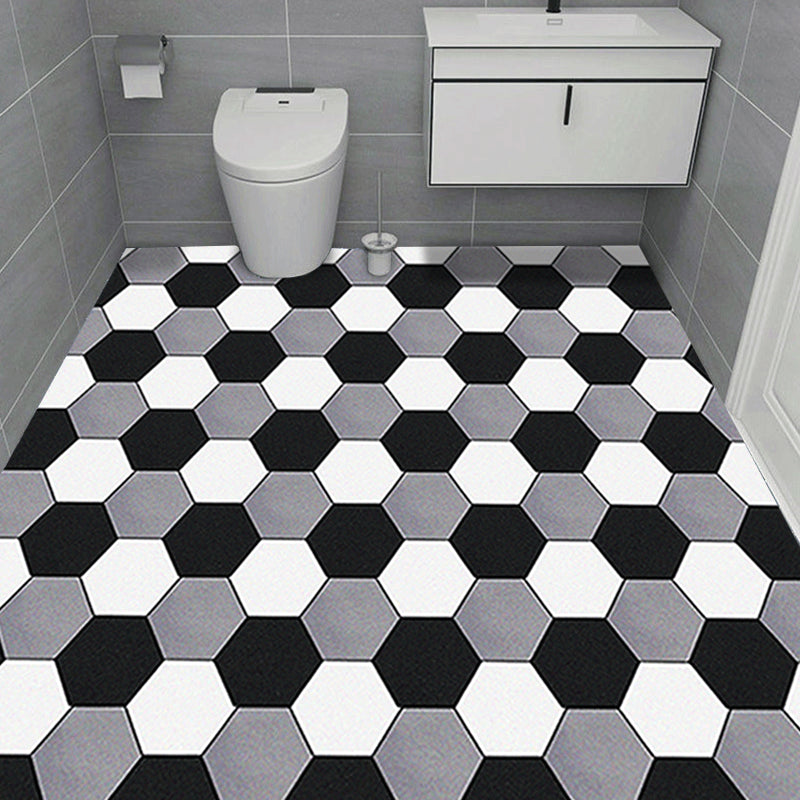 Modern PVC Flooring Self Adhesive Geometric Printed Low Gloss Vinyl Floor Planks Light Gray-Black Clearhalo 'Flooring 'Home Improvement' 'home_improvement' 'home_improvement_vinyl_flooring' 'Vinyl Flooring' 'vinyl_flooring' Walls and Ceiling' 7010555