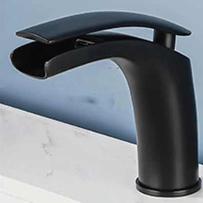 Contemporary Fixed Bathtub Faucet Wall Mounted Waterfall Tub Filler Black Hand Shower Not Included Low Arc Clearhalo 'Bathroom Remodel & Bathroom Fixtures' 'Bathtub Faucets' 'bathtub_faucets' 'Home Improvement' 'home_improvement' 'home_improvement_bathtub_faucets' 7011637