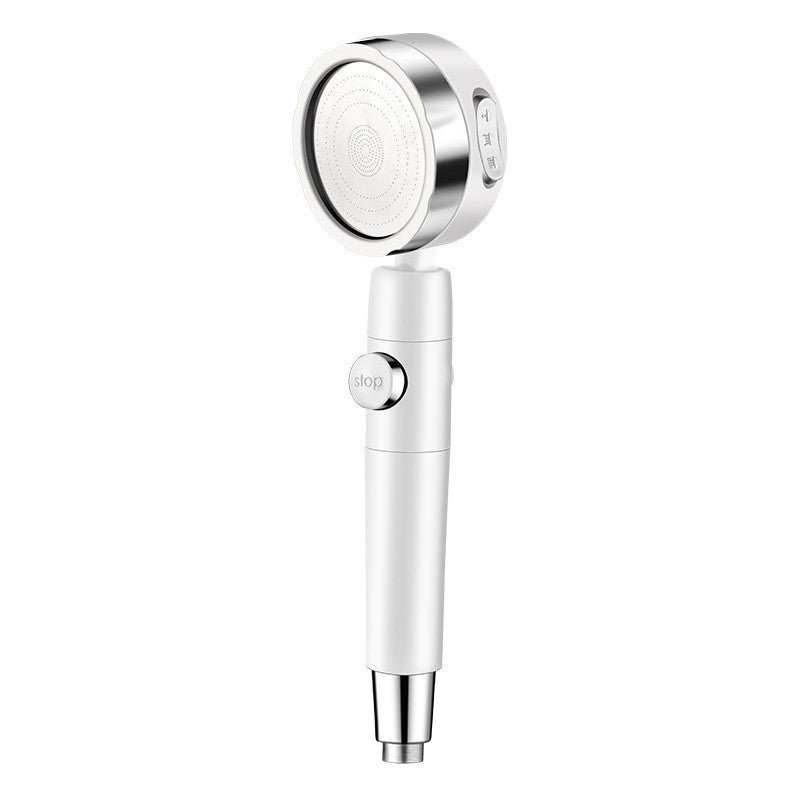 Modern Handheld Shower Head 3 Sprays Round Metal Shower Heads White/Silver One-click Water Stop Clearhalo 'Bathroom Remodel & Bathroom Fixtures' 'Home Improvement' 'home_improvement' 'home_improvement_shower_heads' 'Shower Heads' 'shower_heads' 'Showers & Bathtubs Plumbing' 'Showers & Bathtubs' 7012165