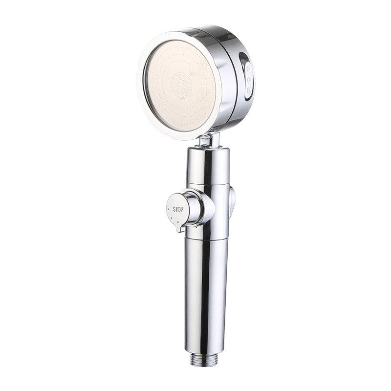 Modern Handheld Shower Head 3 Sprays Round Metal Shower Heads Silver Voltage Regulation Clearhalo 'Bathroom Remodel & Bathroom Fixtures' 'Home Improvement' 'home_improvement' 'home_improvement_shower_heads' 'Shower Heads' 'shower_heads' 'Showers & Bathtubs Plumbing' 'Showers & Bathtubs' 7012169