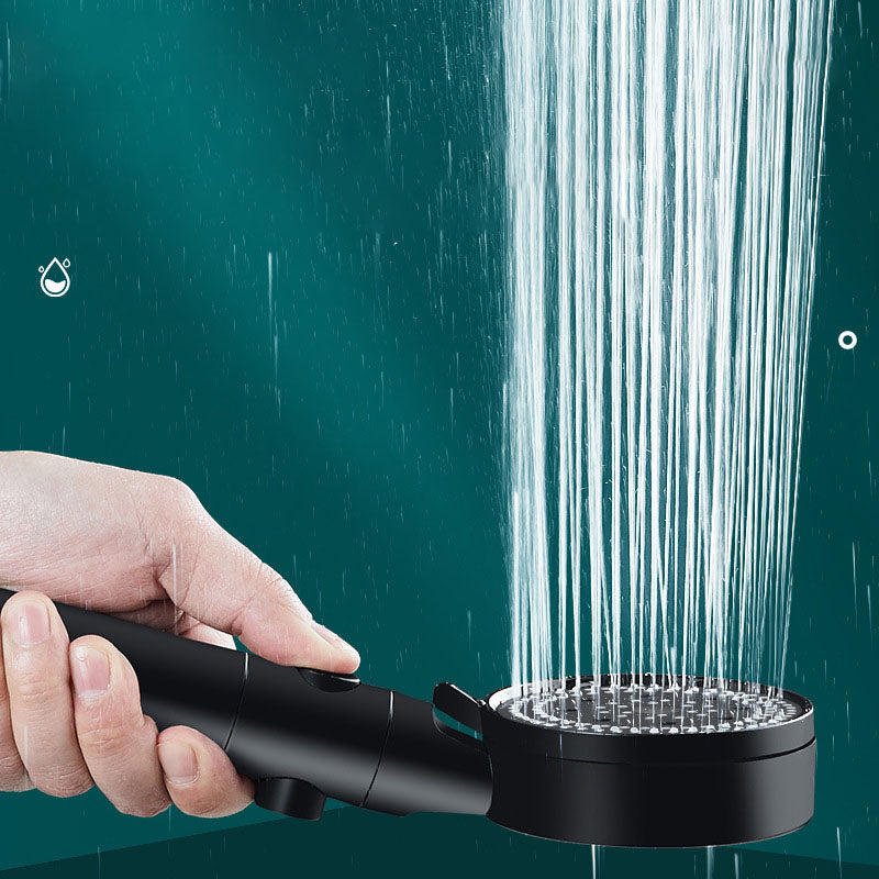 Metal Black Shower Head Self-Cleaning Standard Round Handheld Shower Heads Clearhalo 'Bathroom Remodel & Bathroom Fixtures' 'Home Improvement' 'home_improvement' 'home_improvement_shower_heads' 'Shower Heads' 'shower_heads' 'Showers & Bathtubs Plumbing' 'Showers & Bathtubs' 7012216