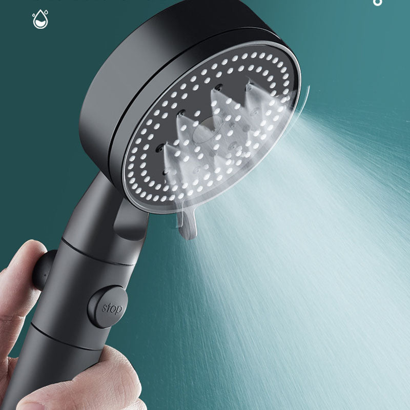 Metal Black Shower Head Self-Cleaning Standard Round Handheld Shower Heads Clearhalo 'Bathroom Remodel & Bathroom Fixtures' 'Home Improvement' 'home_improvement' 'home_improvement_shower_heads' 'Shower Heads' 'shower_heads' 'Showers & Bathtubs Plumbing' 'Showers & Bathtubs' 7012220