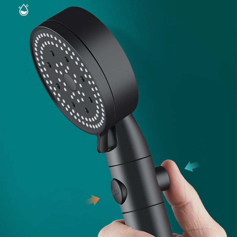 Metal Black Shower Head Self-Cleaning Standard Round Handheld Shower Heads Clearhalo 'Bathroom Remodel & Bathroom Fixtures' 'Home Improvement' 'home_improvement' 'home_improvement_shower_heads' 'Shower Heads' 'shower_heads' 'Showers & Bathtubs Plumbing' 'Showers & Bathtubs' 7012221