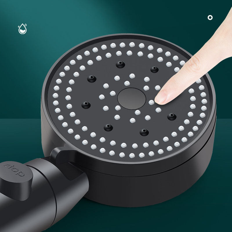 Metal Black Shower Head Self-Cleaning Standard Round Handheld Shower Heads Clearhalo 'Bathroom Remodel & Bathroom Fixtures' 'Home Improvement' 'home_improvement' 'home_improvement_shower_heads' 'Shower Heads' 'shower_heads' 'Showers & Bathtubs Plumbing' 'Showers & Bathtubs' 7012222