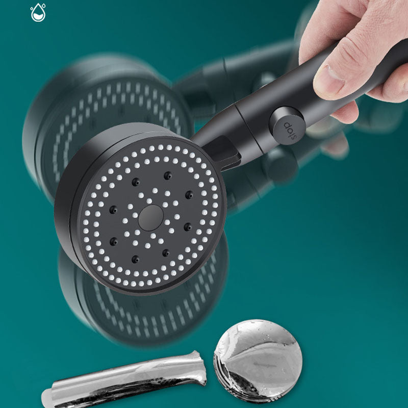 Metal Black Shower Head Self-Cleaning Standard Round Handheld Shower Heads Clearhalo 'Bathroom Remodel & Bathroom Fixtures' 'Home Improvement' 'home_improvement' 'home_improvement_shower_heads' 'Shower Heads' 'shower_heads' 'Showers & Bathtubs Plumbing' 'Showers & Bathtubs' 7012223