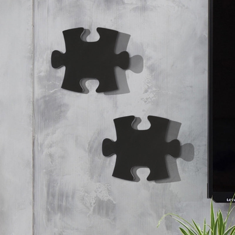 Acrylic Jigsaw Puzzle Wall Sconce Nordic LED Wall Mount Lighting in White/Black for Living Room, White/Warm Light Clearhalo 'Wall Lamps & Sconces' 'Wall Lights' Lighting' 702008