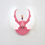 Swan Iron Wall Light Sconce Cartoon White/Pink Finish LED Wall Lamp Fixture with Acrylic Wing in White/Warm Light Clearhalo 'Wall Lamps & Sconces' 'Wall Lights' Lighting' 702090