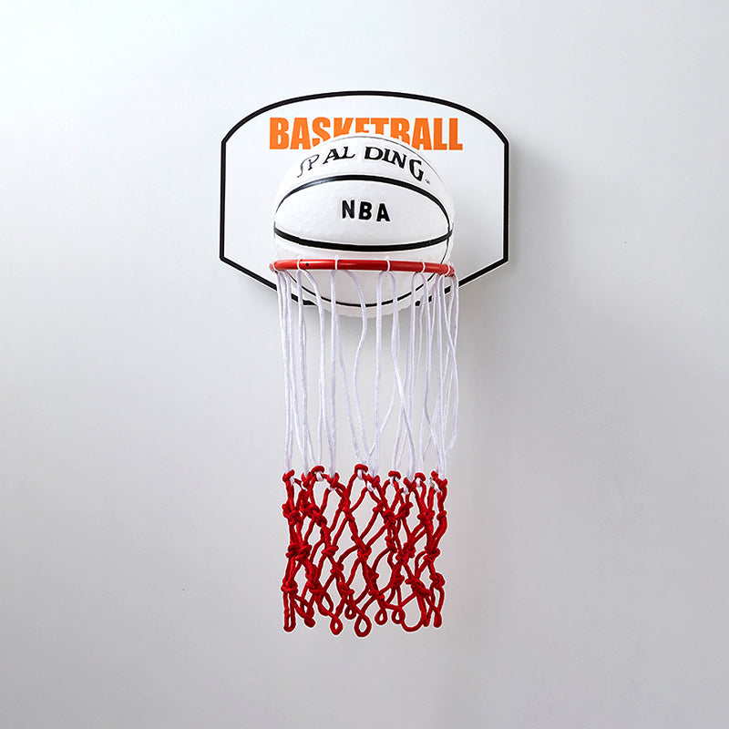 Cartoon Basket Frame Shape Wall Light Rope 1 Head Bedroom Sconce in Red with Basketball Opal Glass Shade Clearhalo 'Wall Lamps & Sconces' 'Wall Lights' Lighting' 702108