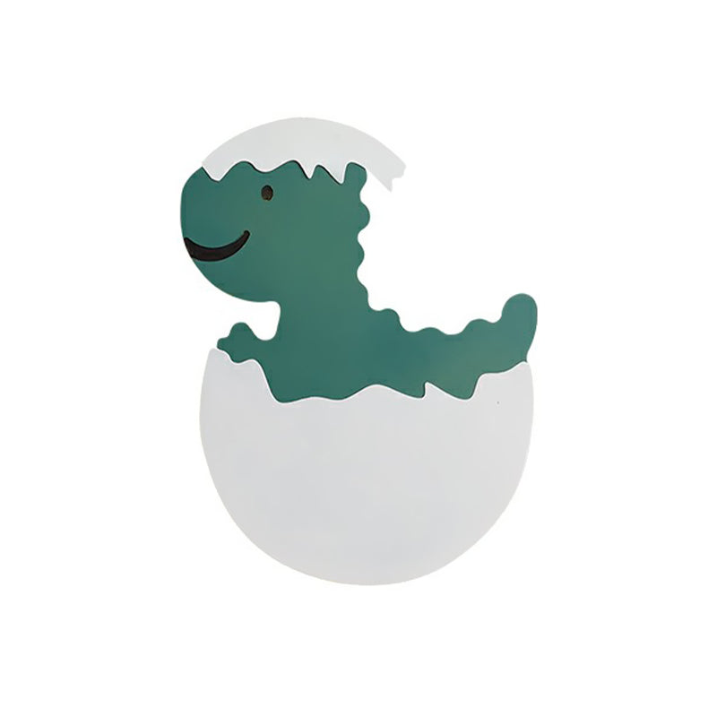 Eggette/Dinosaur Wall Lighting Cartoon Acrylic LED Green/Yellow Wall Sconce Lamp in White/Warm Light for Kids Bedside Clearhalo 'Wall Lamps & Sconces' 'Wall Lights' Lighting' 702212