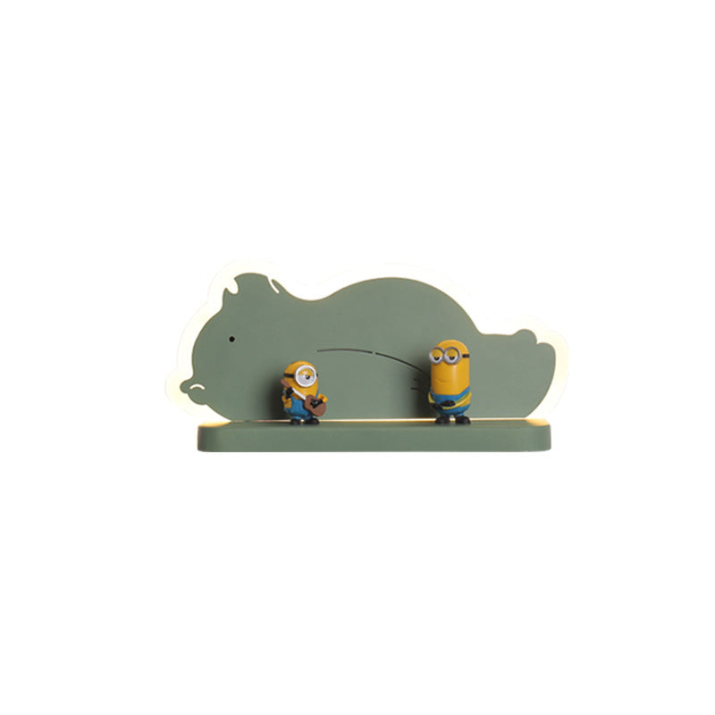 Acrylic Elephant/Aircraft/Gourd Sconce Light Cartoon LED Wall Mounted Lamp with Storage Desk in Pewter/Yellow/Blue, White/Warm Light Clearhalo 'Wall Lamps & Sconces' 'Wall Lights' Lighting' 702217