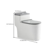 Traditional Gray Ceramic Flush Toilet Floor Mounted Urine Toilet for Washroom Clearhalo 'Bathroom Remodel & Bathroom Fixtures' 'Home Improvement' 'home_improvement' 'home_improvement_toilets' 'Toilets & Bidets' 'Toilets' 7023321