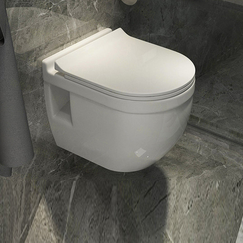 Modern Ceramic Flush Toilet White Wall Hung Toilet Bowl for Washroom 14"L x 20"W x 15"H Toilet Only Clearhalo 'Bathroom Remodel & Bathroom Fixtures' 'Home Improvement' 'home_improvement' 'home_improvement_toilets' 'Toilets & Bidets' 'Toilets' 7023369
