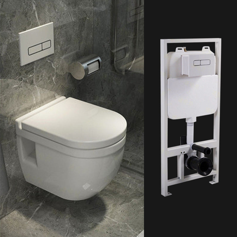 Modern Ceramic Flush Toilet White Wall Hung Toilet Bowl for Washroom 14"L x 20"W x 15"H Toilet with Tanker Clearhalo 'Bathroom Remodel & Bathroom Fixtures' 'Home Improvement' 'home_improvement' 'home_improvement_toilets' 'Toilets & Bidets' 'Toilets' 7023372