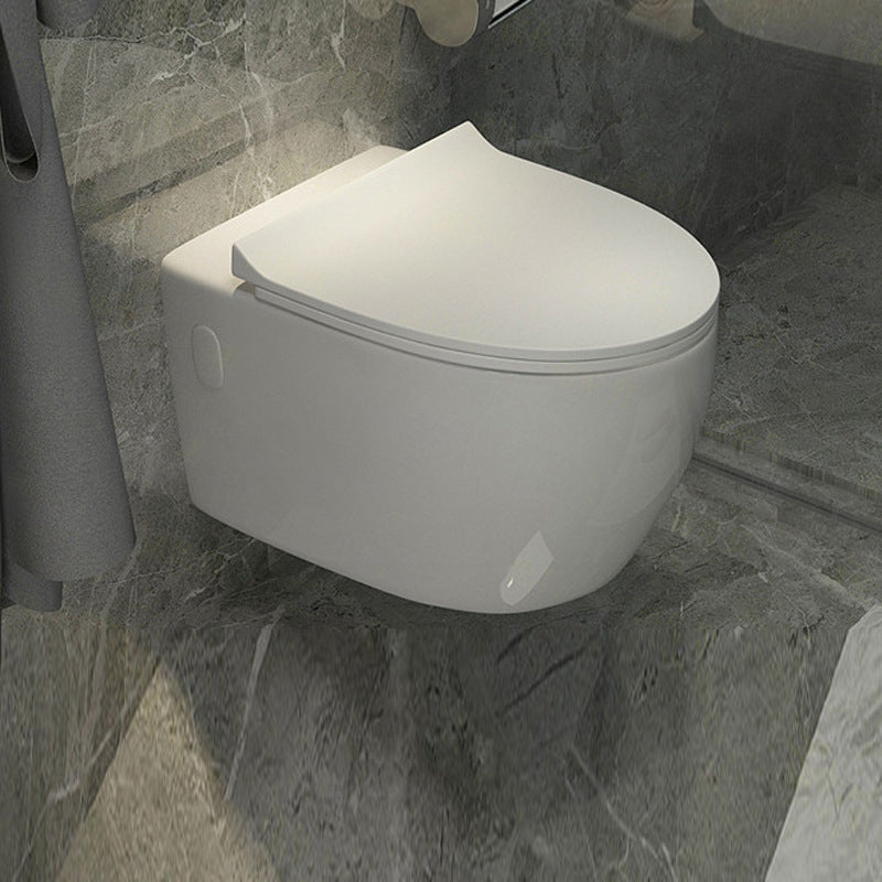 Modern Ceramic Flush Toilet White Wall Hung Toilet Bowl for Washroom 15"L x 22"W x 13"H Toilet Only Clearhalo 'Bathroom Remodel & Bathroom Fixtures' 'Home Improvement' 'home_improvement' 'home_improvement_toilets' 'Toilets & Bidets' 'Toilets' 7023375