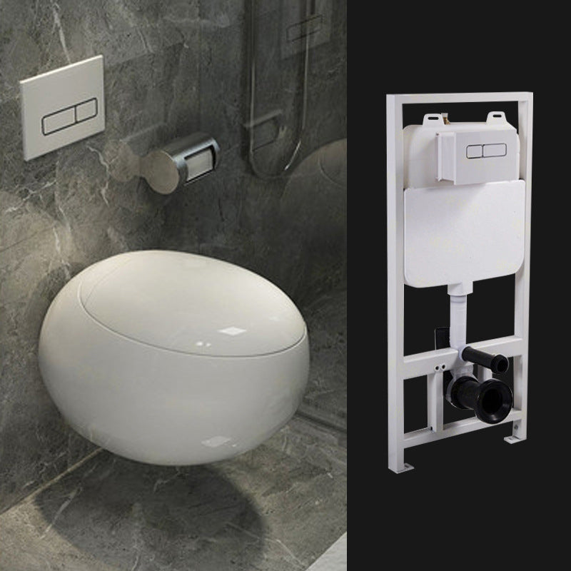 Modern Ceramic Flush Toilet White Wall Hung Toilet Bowl for Washroom 13"L x 23"W x 16"H Toilet with Tanker Clearhalo 'Bathroom Remodel & Bathroom Fixtures' 'Home Improvement' 'home_improvement' 'home_improvement_toilets' 'Toilets & Bidets' 'Toilets' 7023378