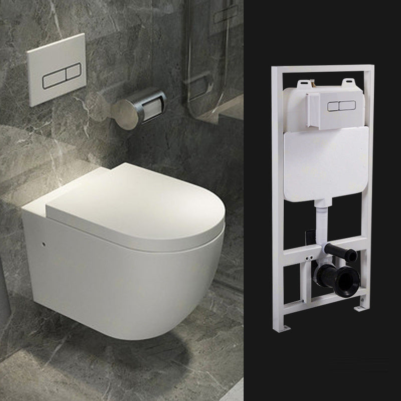 Modern Ceramic Flush Toilet White Wall Hung Toilet Bowl for Washroom 14"L x 22"W x 15"H Toilet with Tanker Clearhalo 'Bathroom Remodel & Bathroom Fixtures' 'Home Improvement' 'home_improvement' 'home_improvement_toilets' 'Toilets & Bidets' 'Toilets' 7023380