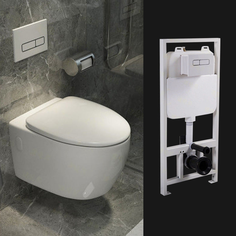 Modern Ceramic Flush Toilet White Wall Hung Toilet Bowl for Washroom 15"L x 22"W x 13"H Toilet with Tanker Clearhalo 'Bathroom Remodel & Bathroom Fixtures' 'Home Improvement' 'home_improvement' 'home_improvement_toilets' 'Toilets & Bidets' 'Toilets' 7023383