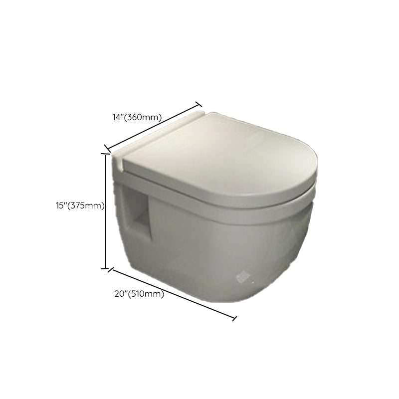 Modern Ceramic Flush Toilet White Wall Hung Toilet Bowl for Washroom Clearhalo 'Bathroom Remodel & Bathroom Fixtures' 'Home Improvement' 'home_improvement' 'home_improvement_toilets' 'Toilets & Bidets' 'Toilets' 7023387