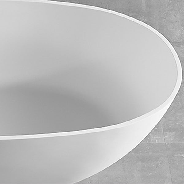 Modern Stone Oval White Bathtub Freestanding Soaking Bath for Bathroom Clearhalo 'Bathroom Remodel & Bathroom Fixtures' 'Bathtubs' 'Home Improvement' 'home_improvement' 'home_improvement_bathtubs' 'Showers & Bathtubs' 7023578