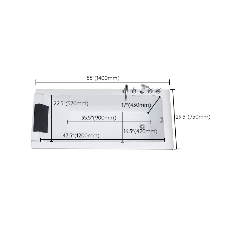 Acrylic Soaking Bathtub Antique Finish Drop-in Back to Wall Bath Tub Clearhalo 'Bathroom Remodel & Bathroom Fixtures' 'Bathtubs' 'Home Improvement' 'home_improvement' 'home_improvement_bathtubs' 'Showers & Bathtubs' 7023600