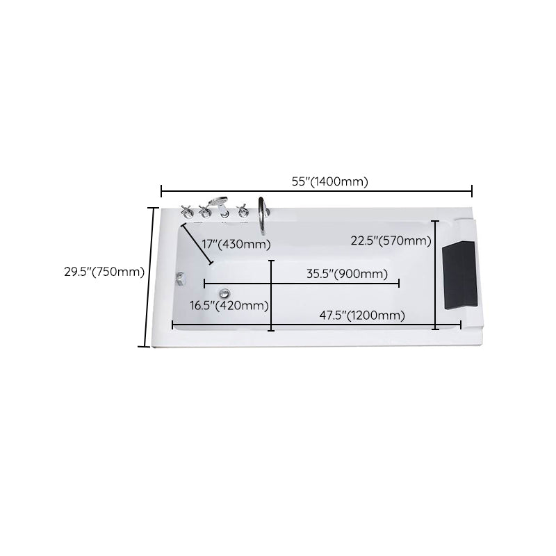 Acrylic Soaking Bathtub Antique Finish Drop-in Back to Wall Bath Tub Clearhalo 'Bathroom Remodel & Bathroom Fixtures' 'Bathtubs' 'Home Improvement' 'home_improvement' 'home_improvement_bathtubs' 'Showers & Bathtubs' 7023601