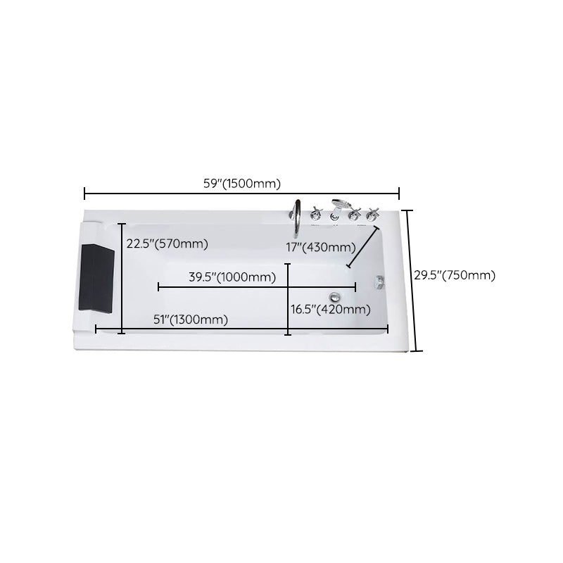 Acrylic Soaking Bathtub Antique Finish Drop-in Back to Wall Bath Tub Clearhalo 'Bathroom Remodel & Bathroom Fixtures' 'Bathtubs' 'Home Improvement' 'home_improvement' 'home_improvement_bathtubs' 'Showers & Bathtubs' 7023603