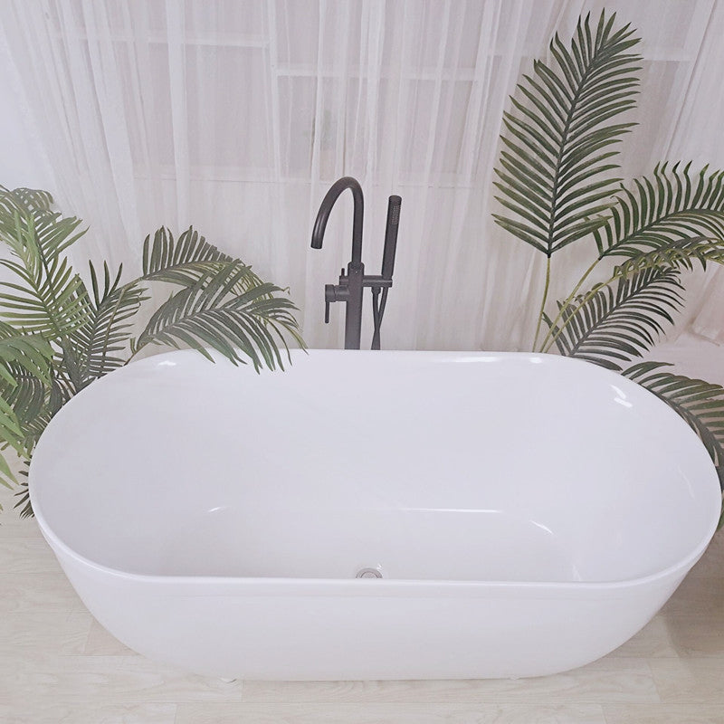 Freestanding Antique Finish Bathtub Soaking Back to Wall Bath Tub Black Tub with Freestanding Tub Fillers Clearhalo 'Bathroom Remodel & Bathroom Fixtures' 'Bathtubs' 'Home Improvement' 'home_improvement' 'home_improvement_bathtubs' 'Showers & Bathtubs' 7023631