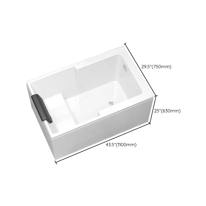 Modern Acrylic Rectangular Tub Soaking 24.8-inch Tall Bath Tub in White Clearhalo 'Bathroom Remodel & Bathroom Fixtures' 'Bathtubs' 'Home Improvement' 'home_improvement' 'home_improvement_bathtubs' 'Showers & Bathtubs' 7023662