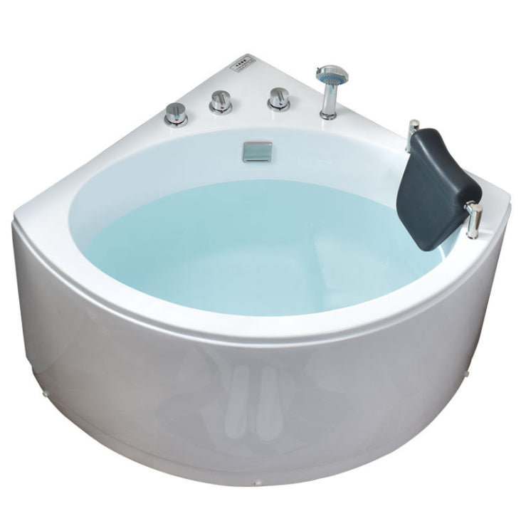 Corner Modern Bath Acrylic Soaking White Back to Wall Bathtub Clearhalo 'Bathroom Remodel & Bathroom Fixtures' 'Bathtubs' 'Home Improvement' 'home_improvement' 'home_improvement_bathtubs' 'Showers & Bathtubs' 7023678