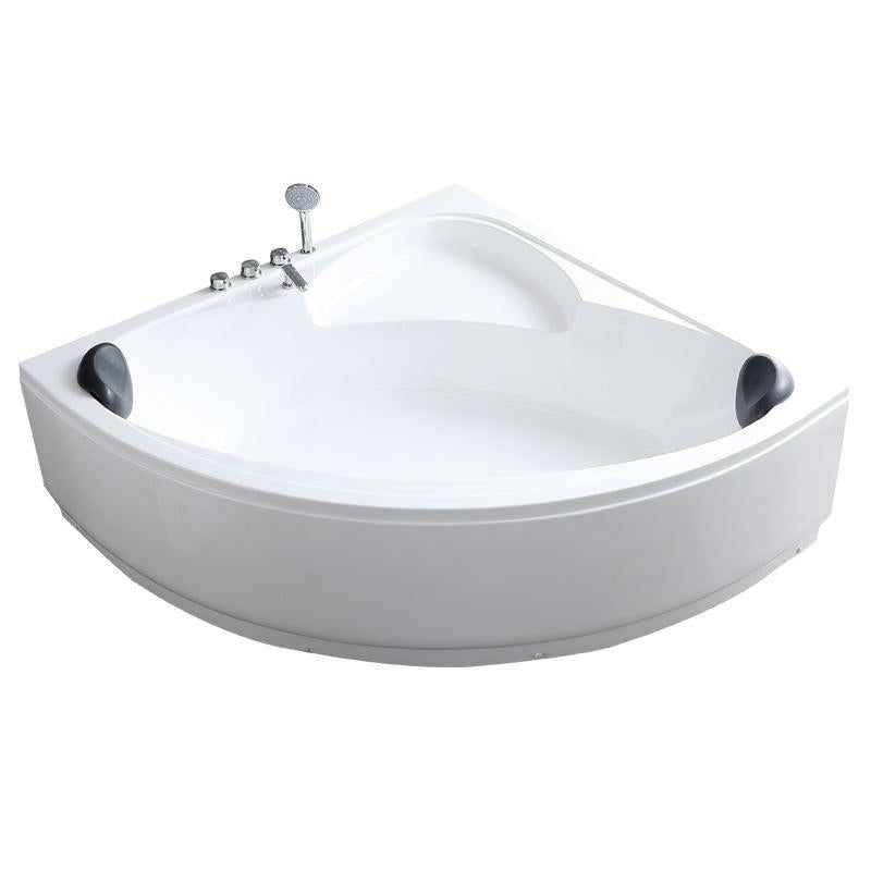 Corner Modern Bath Acrylic Soaking White Back to Wall Bathtub Clearhalo 'Bathroom Remodel & Bathroom Fixtures' 'Bathtubs' 'Home Improvement' 'home_improvement' 'home_improvement_bathtubs' 'Showers & Bathtubs' 7023681