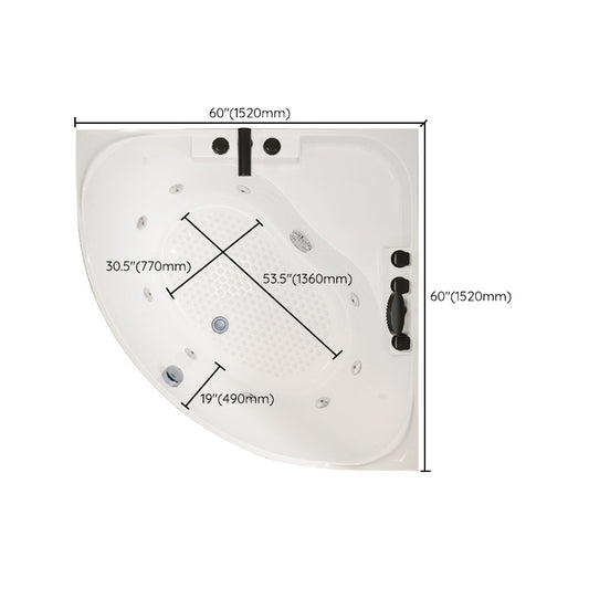 Modern Acrylic Corner Bath Soaking Seat Included Bathtub in White Clearhalo 'Bathroom Remodel & Bathroom Fixtures' 'Bathtubs' 'Home Improvement' 'home_improvement' 'home_improvement_bathtubs' 'Showers & Bathtubs' 7023709