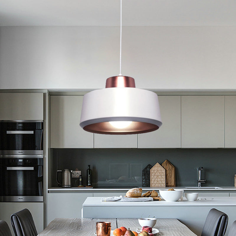 Modern Nordic Circle Hanging Ceiling Light Metal 1-Light Dining Room Pendant in White Clearhalo 'Ceiling Lights' 'Modern Pendants' 'Modern' 'Pendant Lights' 'Pendants' Lighting' 702533