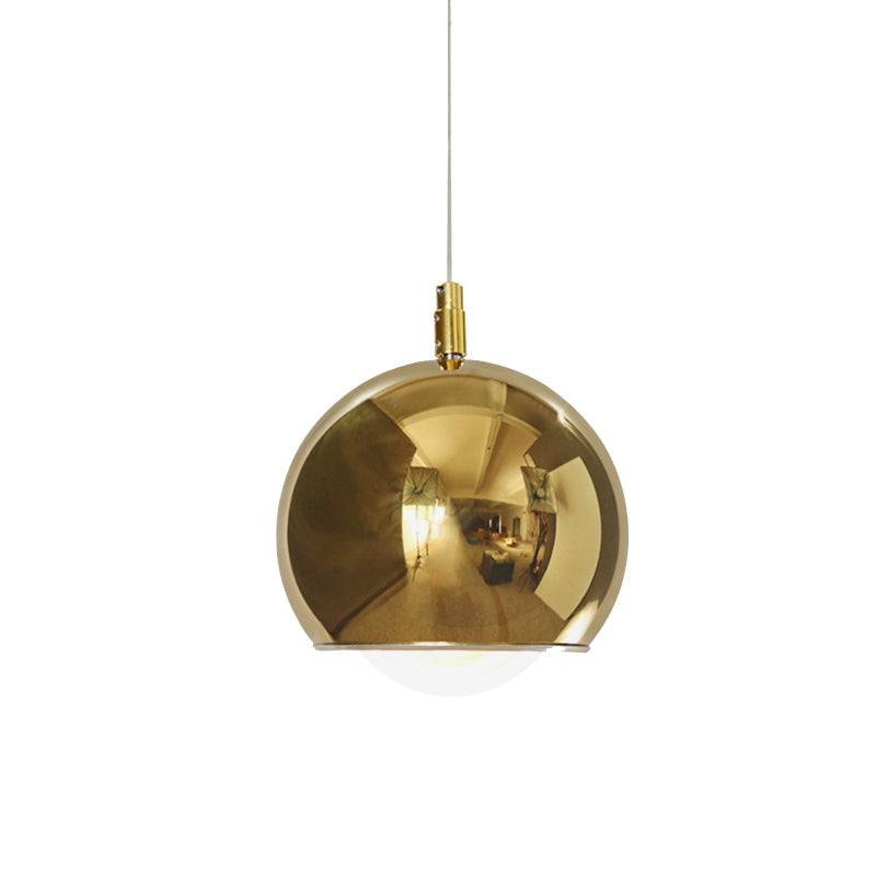 Iron Globe Pendant Lighting Post Modern 1 Head Rotatable LED Hanging Lamp Kit in Gold over Table Clearhalo 'Ceiling Lights' 'Modern Pendants' 'Modern' 'Pendant Lights' 'Pendants' Lighting' 702540