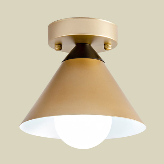 Conical Ceiling Mounted Fixture Modernist Metallic 1-Light Gold Finish Flushmount Light Clearhalo 'Ceiling Lights' 'Close To Ceiling Lights' 'Close to ceiling' 'Flush mount' Lighting' 702588