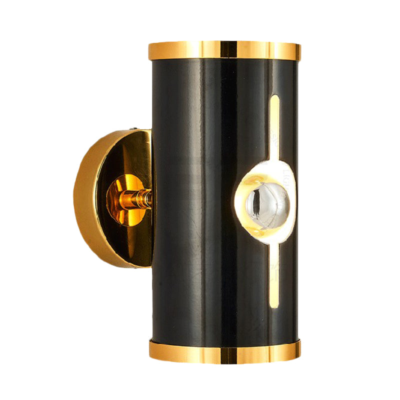 Black Finish Cylinder Sconce Lighting Modernist 1 Head Metal Up and Down Wall Mounted Lamp Clearhalo 'Modern wall lights' 'Modern' 'Wall Lamps & Sconces' 'Wall Lights' Lighting' 702656